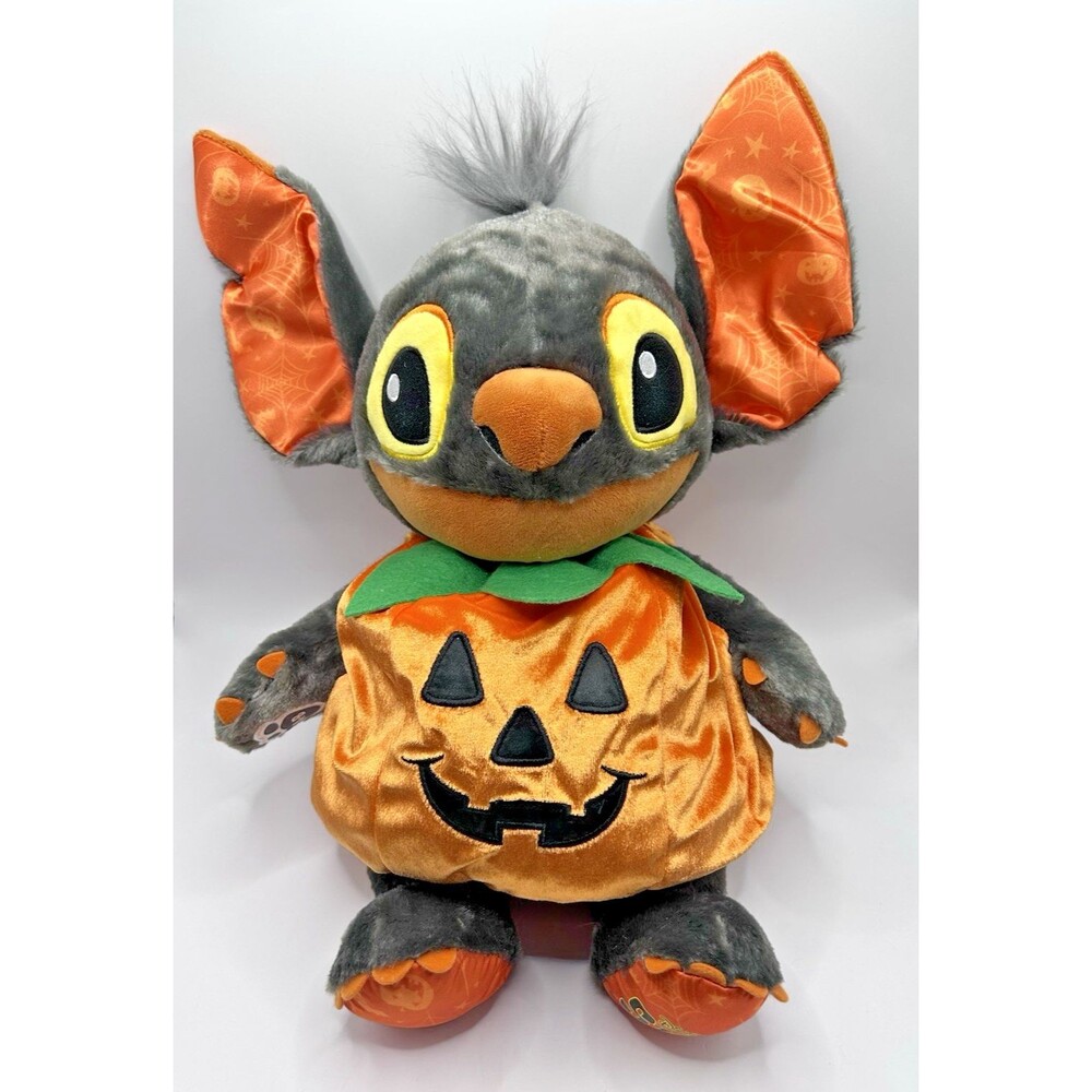 Build a Bear Disney Spooky Stitch Halloween Plush Stuffed Toy Black Orange BAB